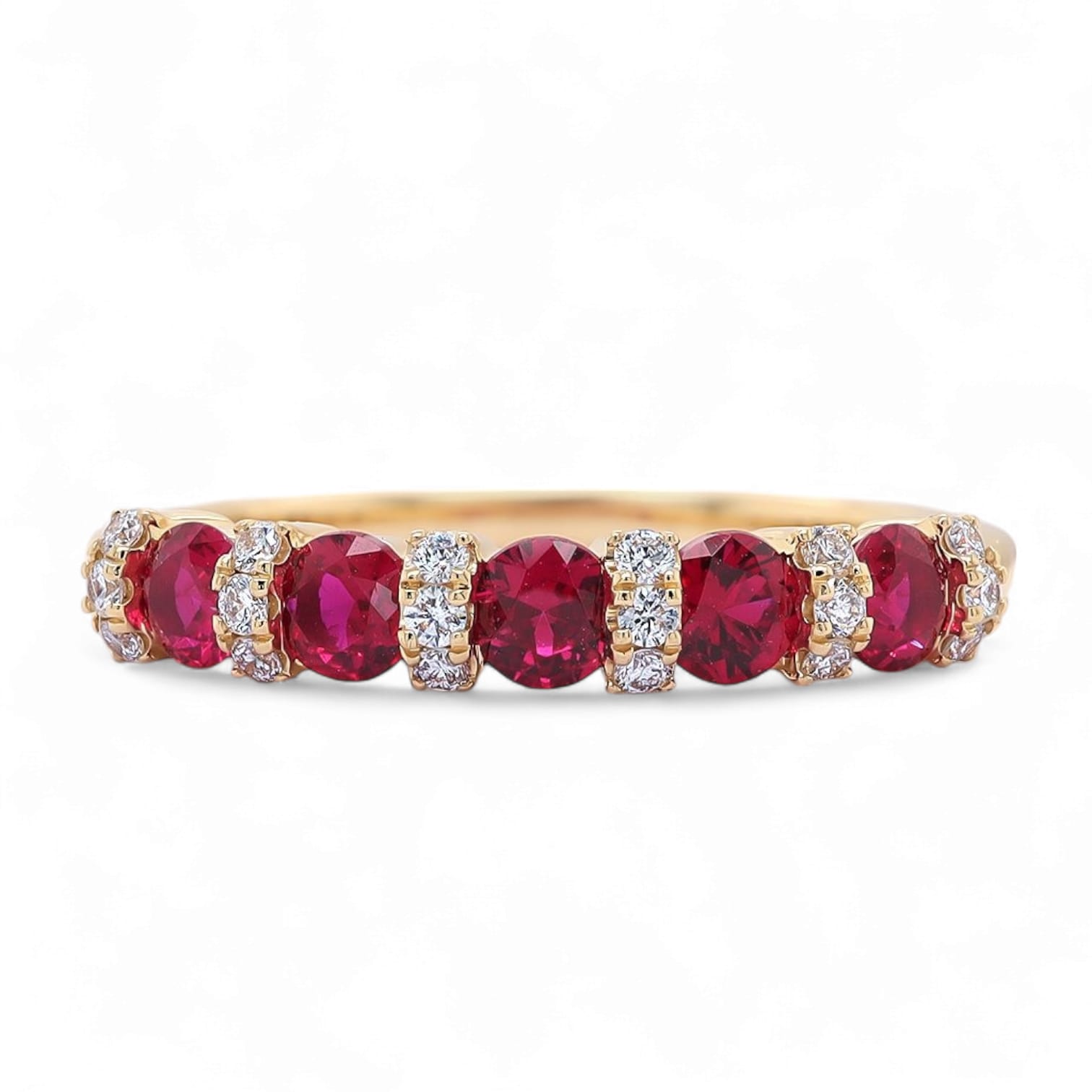 BRILLIANCE BLOOM RUBY AND DIAMOND BAND - 1